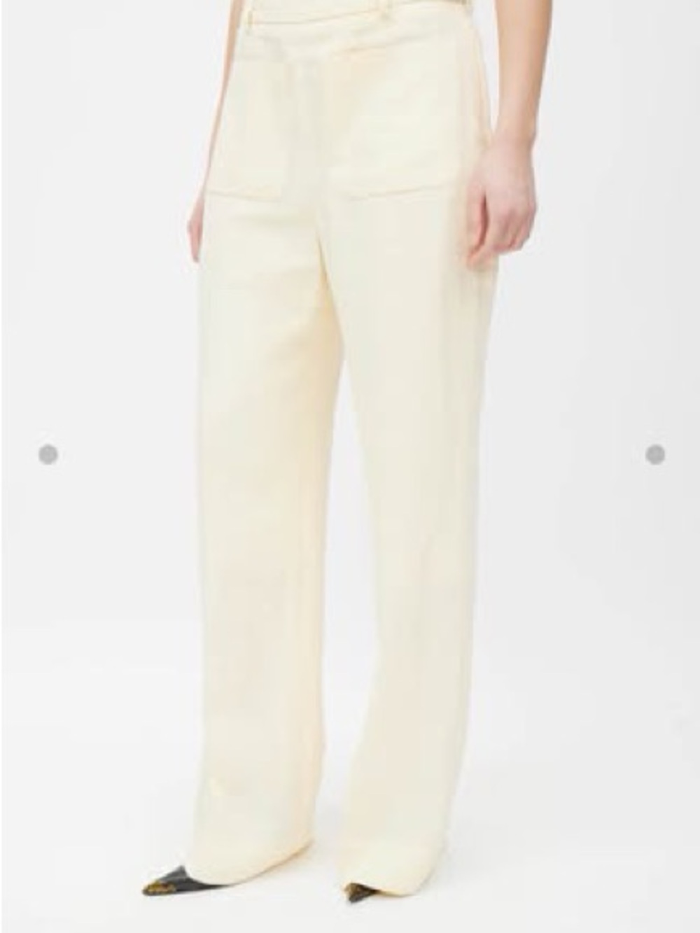 Acne Studios Pale Yellow Linen Trousers
